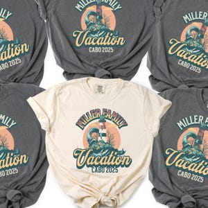 Custom Family Vacation Shirt |  Cabo 2025 Group Trip Tee | Lighthouse Beach Shirt | Retro Family Travel Shirt | Personalized Cabo Family Tee