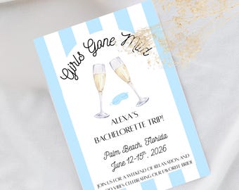 Beach Bachelorette Invitation | Girls Gone Mild Theme (Digital Invite, Editable in Canva)