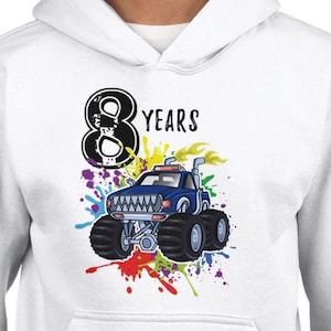 Monster Truck Kinder-Hoodie 3 Years shark Megalodon Geburtstag Moto Party Weihnachten Jungen Mädchen Monster Jam Hot Weels Winter
