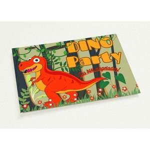 Dino Party Birthday, T-Rex, tarjetas de invitación, 10 piezas, impresas por 2 caras, con sobres adicionales