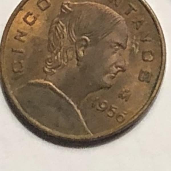 1956 Mexico Cinco Centavos 5 Cents Coin