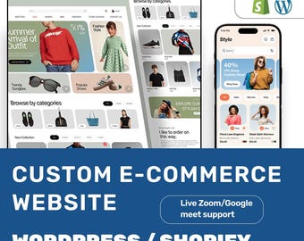 Benutzerdefiniertes E-Kommerz Website Design - Shopilly oder WordPress Store Einrichtung | E-Kommerz Website Design – Shopilly/WordPress | 5-7 Tage Lieferzeit