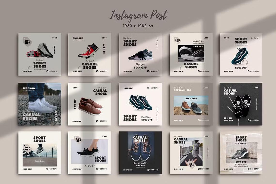 80 Shoe Canva Templates, Shoes Social Media Templates, Canva Templates ...