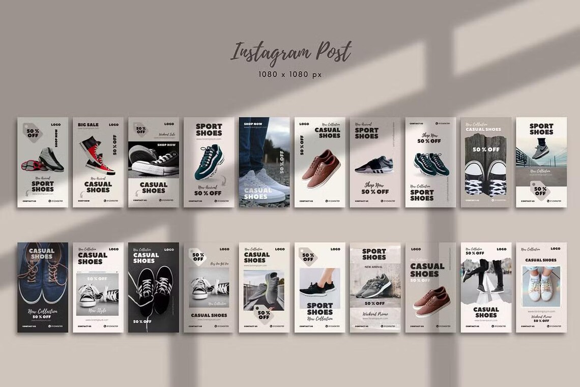 80 Shoe Canva Templates, Shoes Social Media Templates, Canva Templates ...