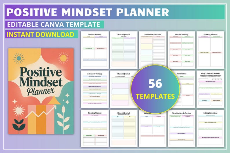 70+ KDP Interior Bundle Canva, Planner Journal Templates, Editable PLR Bundle, Printable , Digital Product Kit, Instant Download image 2