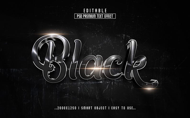 Efekt metalicznego tekstu 3D | Edytowalny pakiet Photoshop PSD | Efekt czcionki warstwowej obiektu inteligentnego | Projekt typografii 3D w wysokiej rozdzielczości, tekst 3D zdjęcie 10