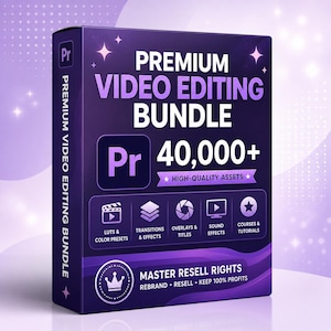 Premiere Pro-redigeringspaket 40 000+ resurser, videoredigeringspaket, LUT-förinställningar, övergångar, rörlig grafikmallar, YouTube-redigeringskit