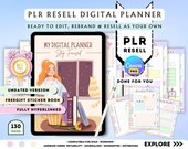 PLR Undated Digital Planner | Hyperlinked Canva Planner | Resell Rights Planner Template | Passive Income