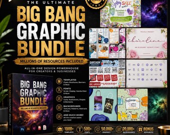 Big Bang Graphic Bundle, Graphic design, Graphic designer bundle, Business Graphic Bundle, Whole Shop bundle, Digital graphic bundle,