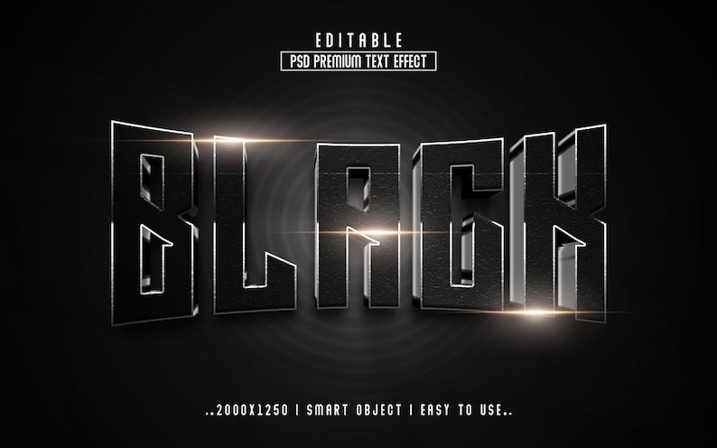 Efekt metalicznego tekstu 3D | Edytowalny pakiet Photoshop PSD | Efekt czcionki warstwowej obiektu inteligentnego | Projekt typografii 3D w wysokiej rozdzielczości, tekst 3D zdjęcie 7