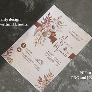 one page marriage invitation