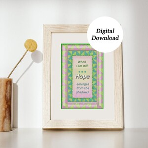 Hope, Positive Affirmation Instant Digital Downloadable Wall Art Print /Inspirational Mindfulness Gift for Home and Office Decor