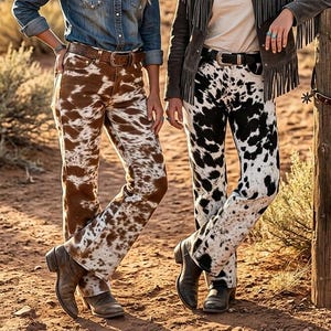 Pantalones de piel de vaca personalizados para mujer, pantalones de piel auténtica con pelo para dama, pantalones vaqueros hechos a mano, regalo para ella.