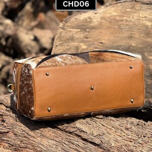 Patchwork Cowhide Duffle Bag, Cow Hide leather weekender bag , Hair on Hide Traveling DuffleBags Gift for Him and Her