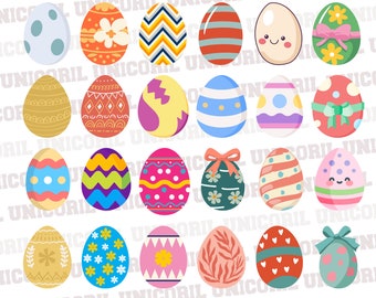 Bundle of 72 Easter Eggs SVG,easter pbg,Spring Clipart, Cute Graphics, Ribbon, Hearts, Printable PDF,