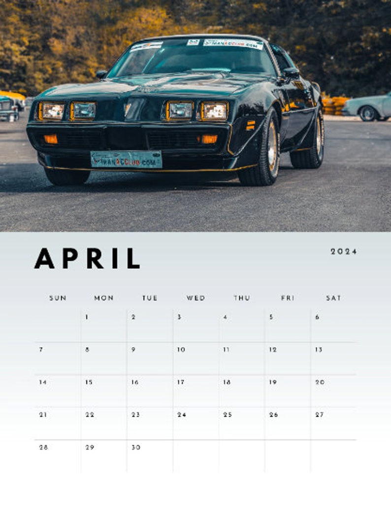 Vintage PONTIAC 2024 Calendar Retro Car Enthusiast Gift for 2024,2024