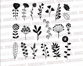 Wildflowers svg,  20 Floral svg, Wild flower svg, flower sketch svg, cricut and silhouette, Instant Download, 20 SVG FLOWER BUNDEL