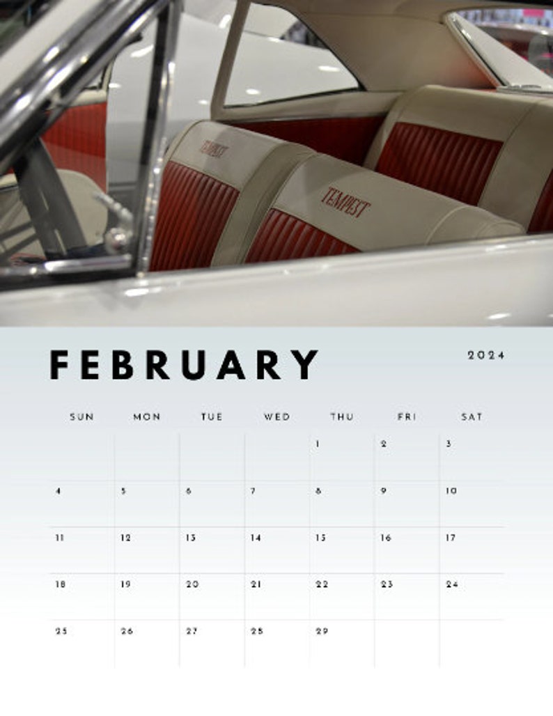 Vintage PONTIAC 2024 Calendar Retro Car Enthusiast Gift for 2024,2024