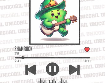 Shamrock Star, Electric Guitar Leprechaun Shirt png file,Irish rock,Irish design, Irish png,cute Irish, cute shamrock, st Patrick's png,