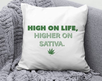 High on Life, Higher on Sativa Funny T-Shirt PNG File,Stay High on Life, Higher on Sativa with Our Hilarious T-Shirt Design!