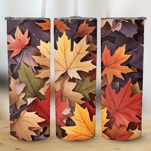 Autumn Leaf Tumbler Design | Fall Leaves Tumbler Wrap | Maple Leaf Wrap PNG | Autumn Tumbler Wrap | 20 oz Tumbler Wrap | Fall Tumbler Wrap