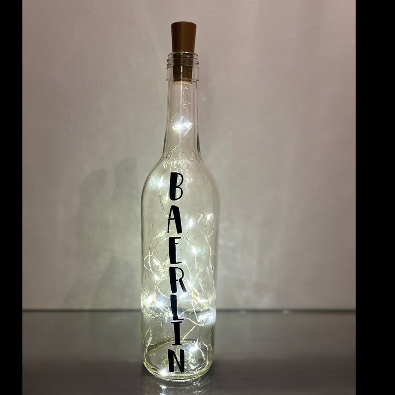 Personalized Light up Wine Bottle Decor, Wine Bottle Decor Etsy
