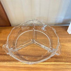 Vintage Heisey Glass 3 Part Relish Dish Tray 7”
