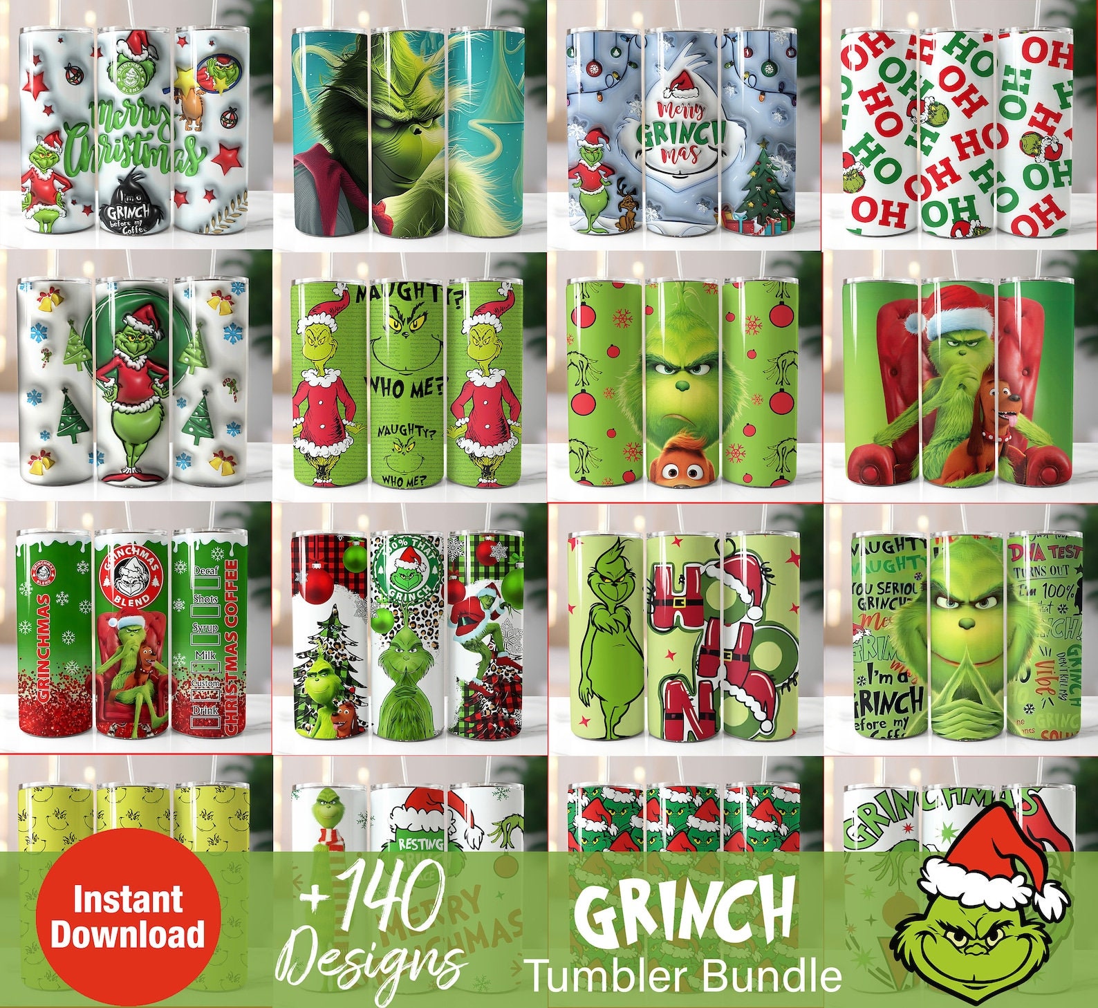 20oz Personalized Grinch Claw Skinny Tumbler , Sublimation – Simply Perfect  Designs