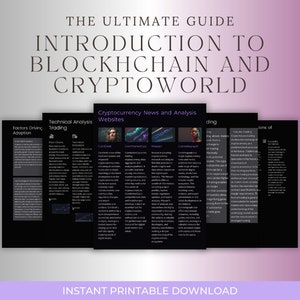 May include: A guide to blockchain and cryptocurrency with sections on factors driving adoption, technical analysis trading, cryptocurrency news and analysis websites, futures trading, and the evolution of cryptocurrencies.