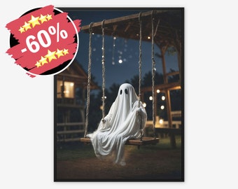 Ghost Halloween poster - Halloween poster to print - Halloween decorations to print - Halloween poster - Halloween illustration