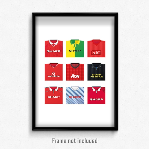 Man United retro shirts print