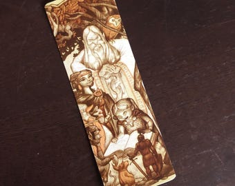 Fantasy Bookmark, fantasy art bookmark, wizard bookmark, magical bookmark, booklovers bookmark, illustration bookmark