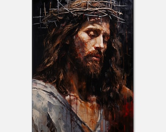 Jesus Canvas, Wall Art Decor, Religious Wall Decor, Christian Wall Art, Jesus Abstract, Modern Jesus Picture,