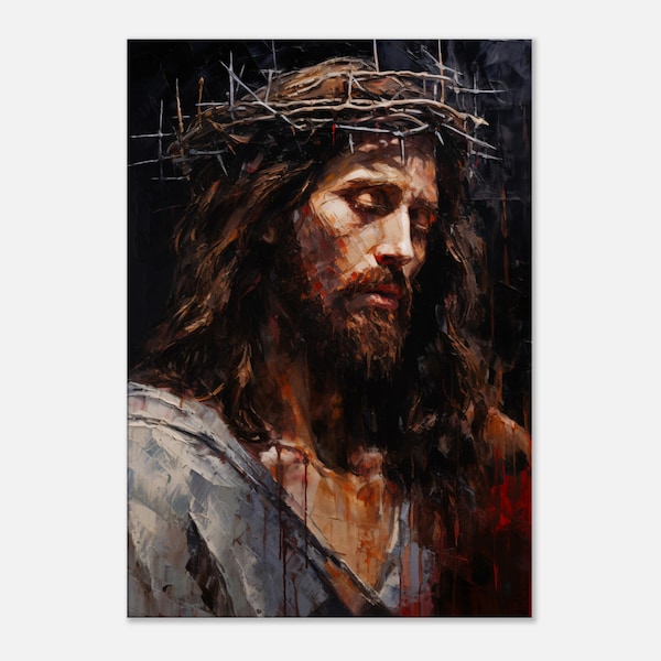 Jesus Leinwand, Wand Kunst Dekor, Religiöse Wanddekoration, Christen Wandkunst, Jesus abstrakt, Moderne Jesus Bild,