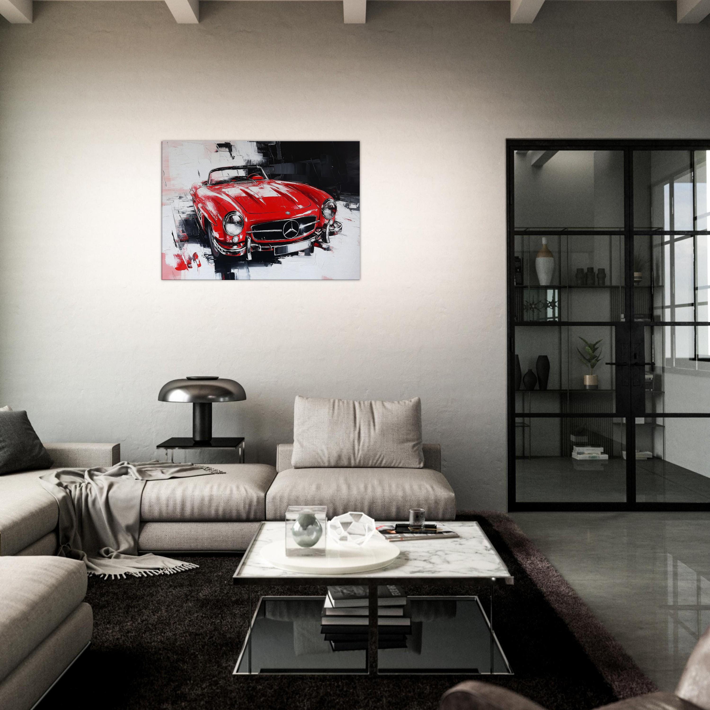 Dynamic Mercedes Benz 300 SL Printed on Canvas, Daimler Wall Art ...