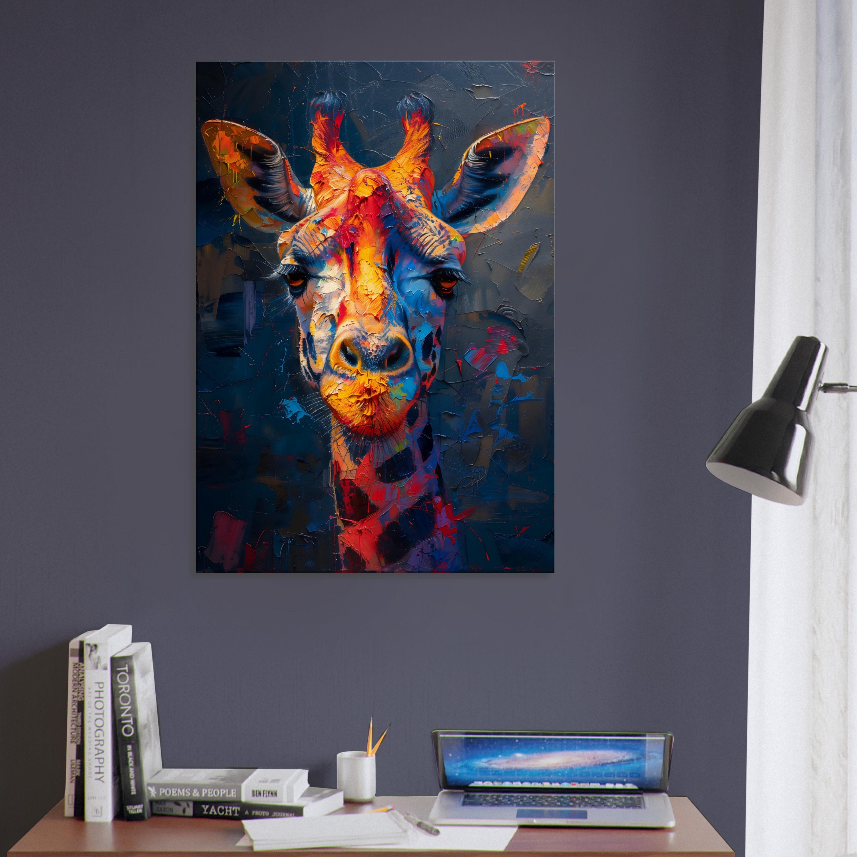 Giraffe Printed on Canvas, Africa Wall Art Giraffe Pop Art Decor Animal ...