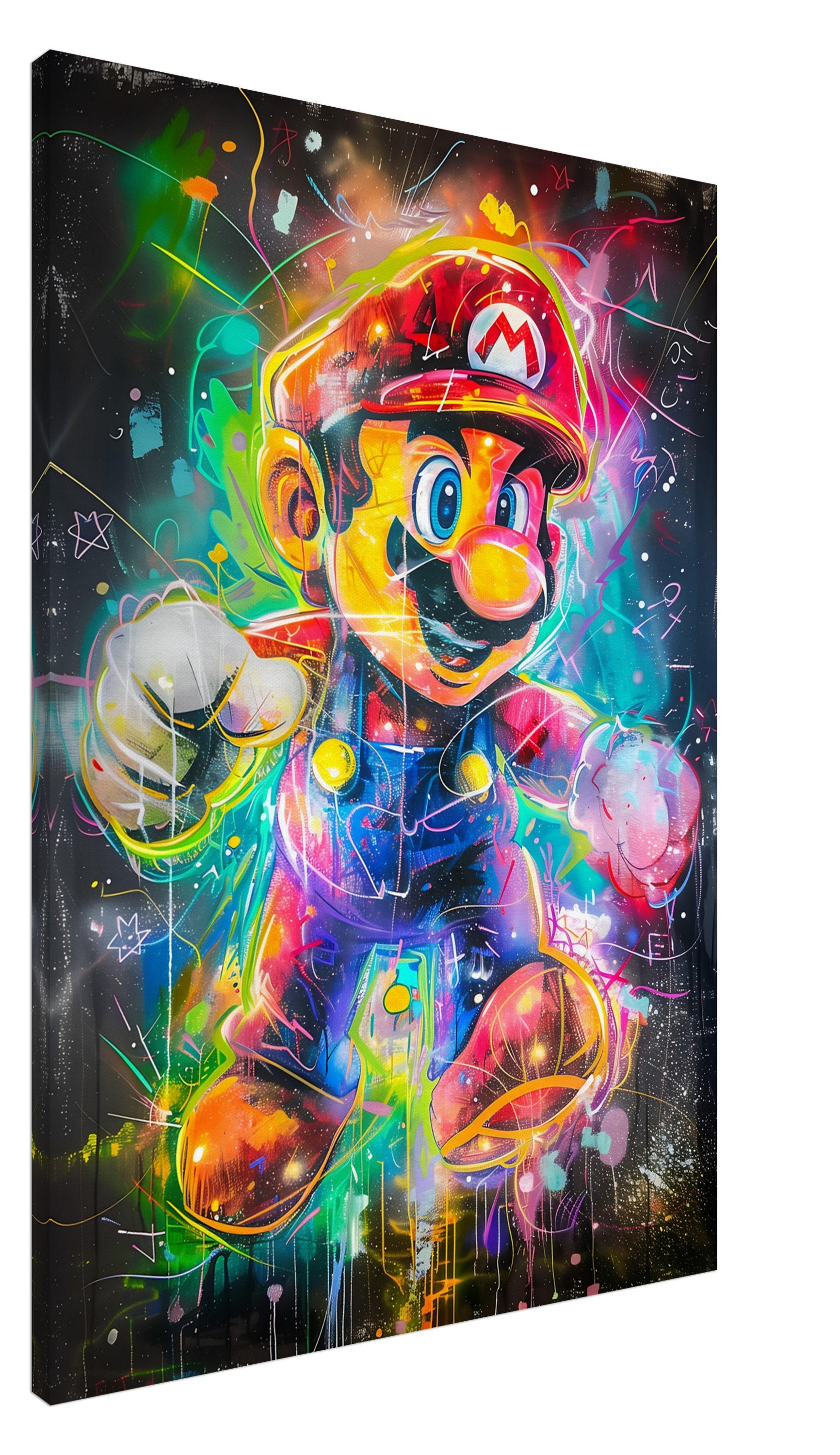 Super Mario Wall Art, Superhero Printed on Canvas, Nintendo Canvas