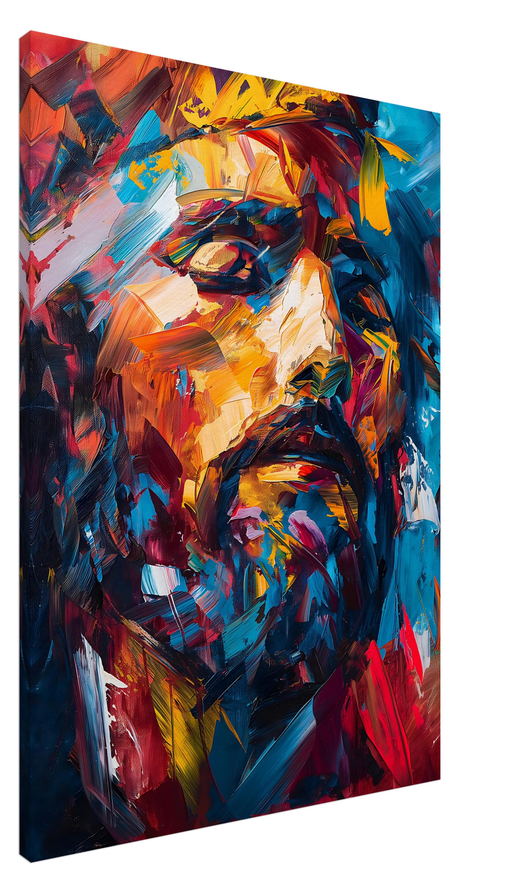 Abstract Jesus Christ Painting Printed on Canvas, Modern Religious Art ...