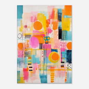 Abstract art printed on canvas, colorful mural, abstract wall art, modern colorful canvas print,