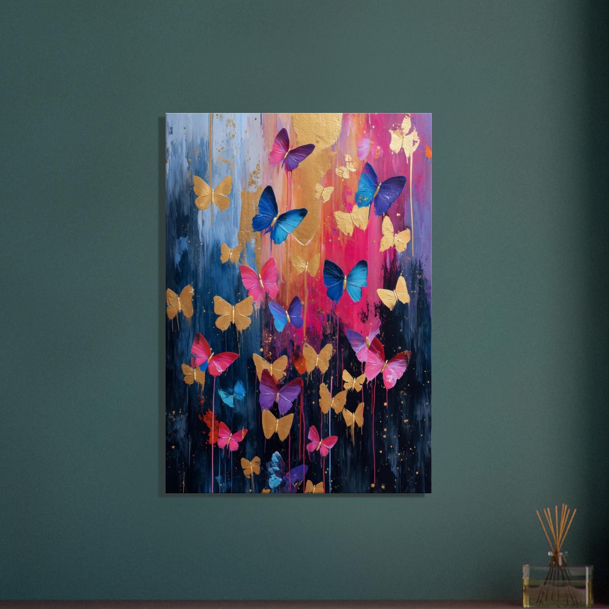 Butterfly Wall Art, Abstract Butterfly Art Print, Large Colorful ...