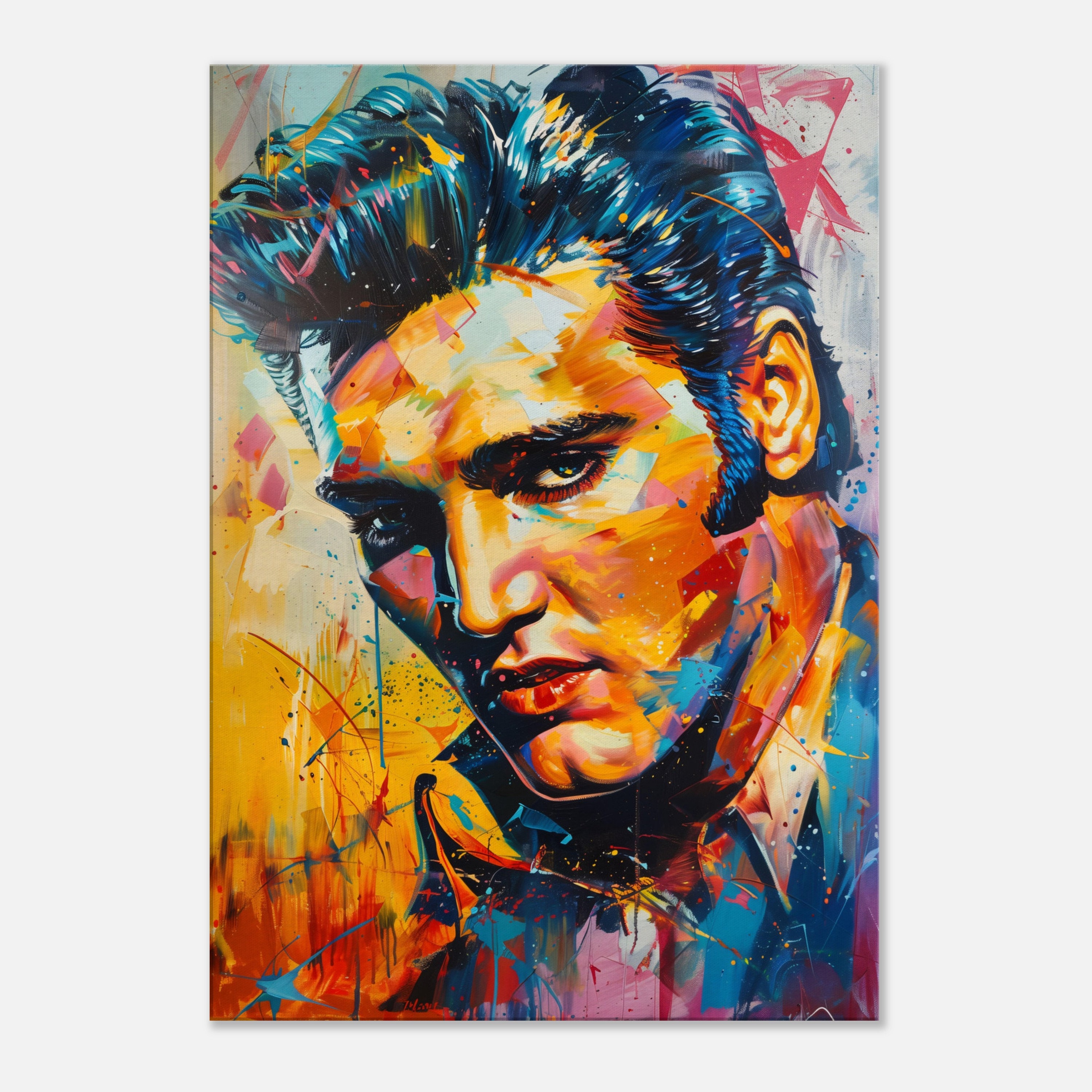 Celebrity Painting on Canvas, Wall Art Elvis Presley, the Kind of