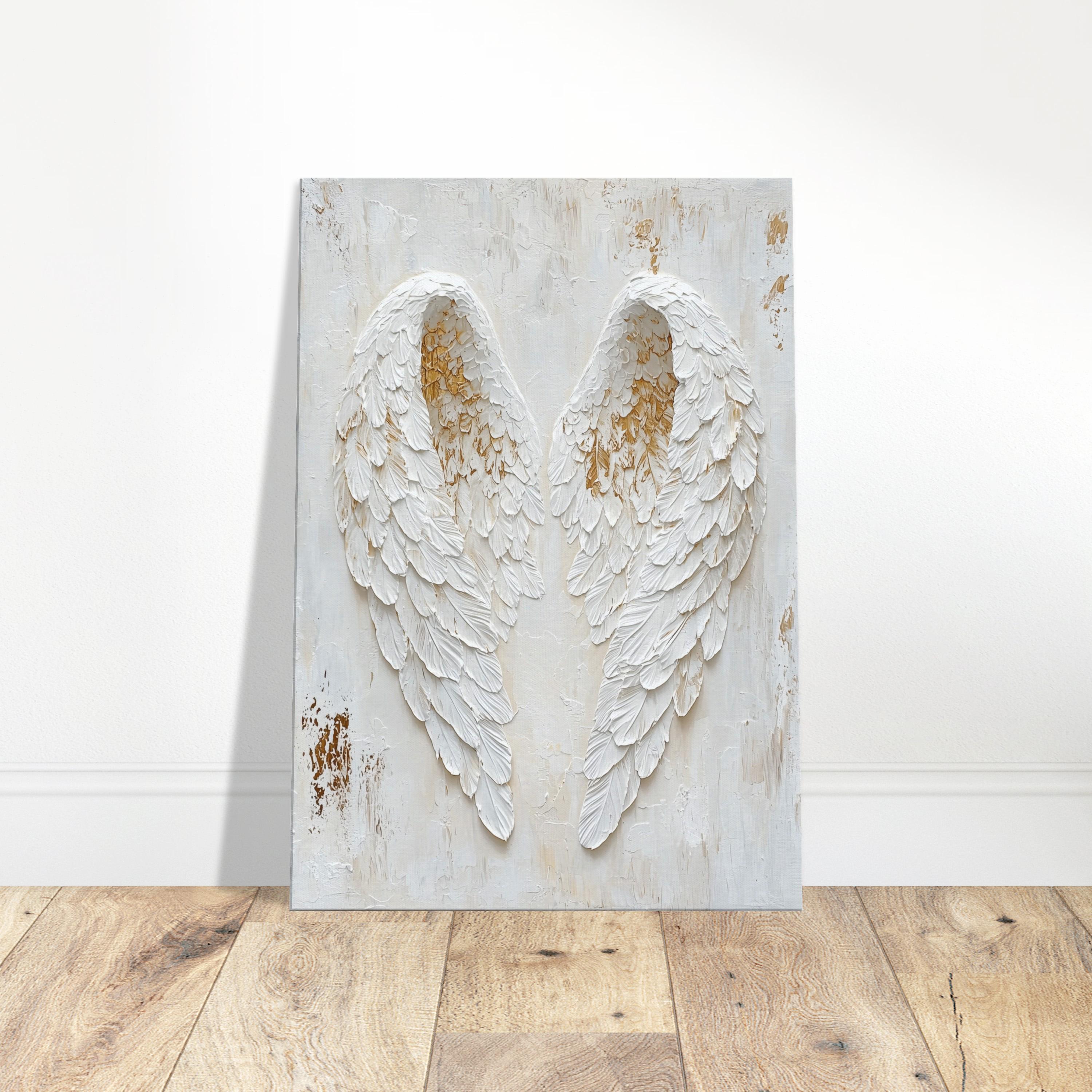 White Angel Wings Printed on Canvas, Zen Art Pictures, Modern