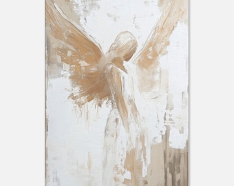 Abstract angel painting printed on canvas, minimalist wall art, angel wall art, boho wall art decoration, boho wall decoration living room
