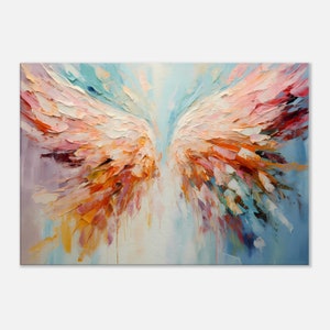 Engel Flügel gedruckt Leinwand Wandkunst Kunstdruck bunt Geschenk Kinderzimmer horizontale Kunst, Wanddeko Malerei, Canvas  Wanddekoration