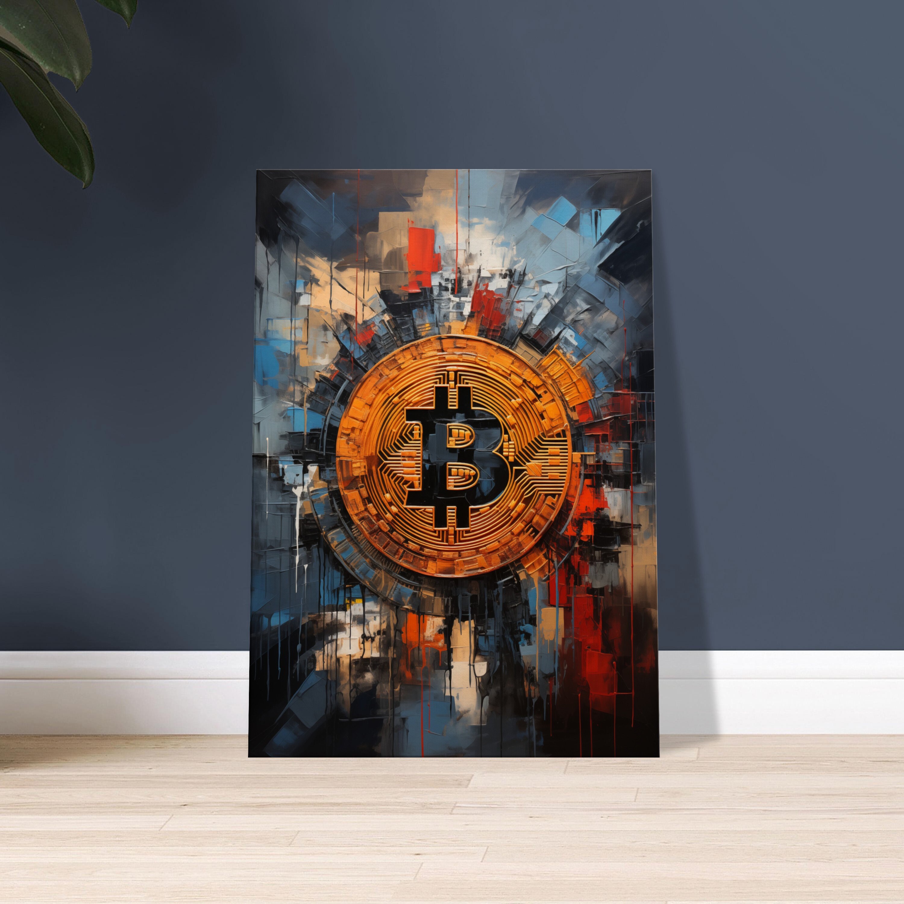 Abstract Bitcoin Canvas, Blockchain Wall Art, Crypto Wall Decor, Finance  Wall Decoration, Btc Crypto Painting, Home Wall Art Decor - Etsy Australia