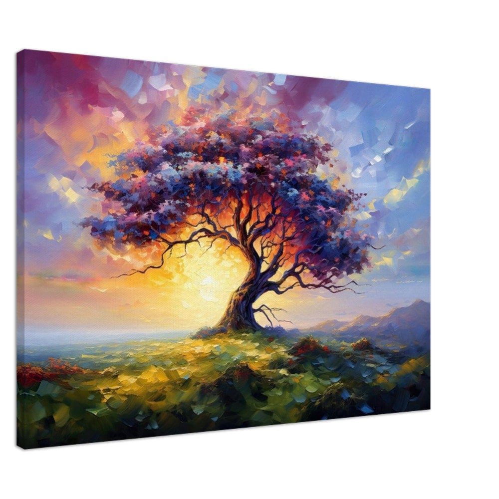Colorful Tree Printed on Canvas, Living Room Wall Decoration, Yggdrasil ...