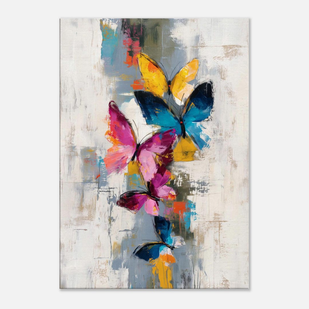 Butterfly Canvas, Colorful Butterfly Wall Art, Vibrant Butterfly Canvas ...