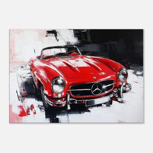 Dynamic Mercedes Benz 300 SL Printed on Canvas, Daimler Wall Art ...