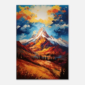 Mountains Wall Art Paintings on Canvas, Mountains Wall Pictures, Nature Wall Art, Home Wall Decor, Mountain Art Print, Wall Decoration Living Room