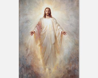 Jesus artwork, spiritual home decor, modern catholic art, Christian art prints, biblical art on canvas